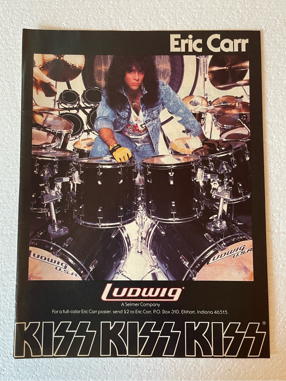 Kiss Eric Carr Ludwig drum ad pinup